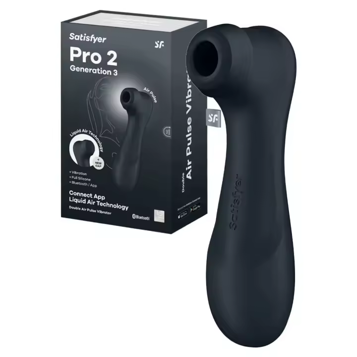SATISFYER PRO 2 GENERACIÓN 3 VIBRADOR AIR PULSE CON APP COLOR NEGRO JUGUETES SEXUALES - 1