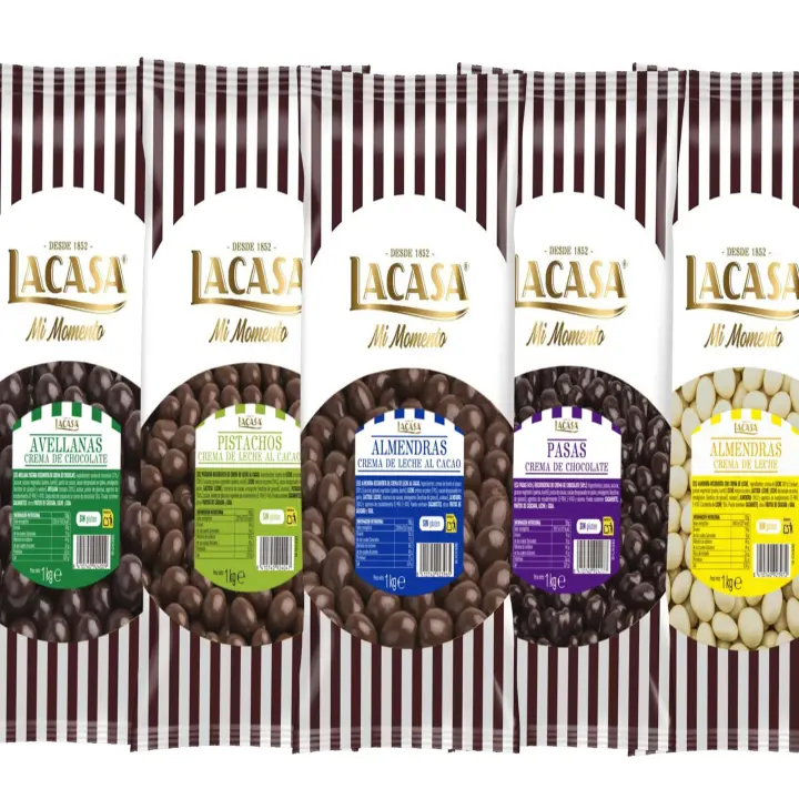 Lacasa pack 5kg deliciosas bolas de frutos secos con chocolate: Pasas de Corinto Negro,Almendra Leche,Almendra Blanco,Avellana Negro,Pistachos Leche - 1