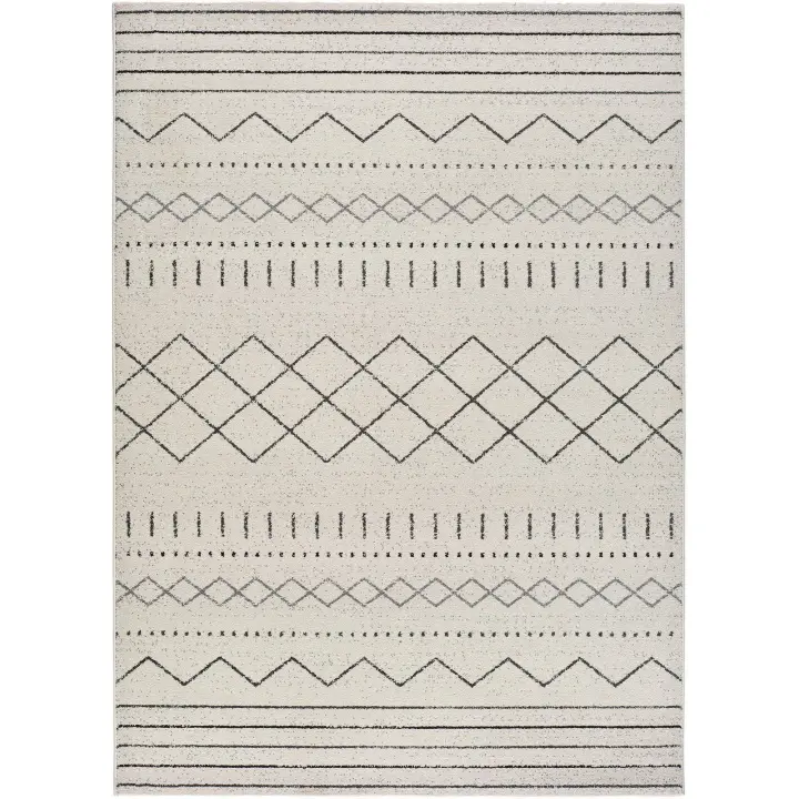ATTICGO Alfombra de Interior Estilo Geométrico en Beige - Akka 12259 | 60x120, 80x150, 140x200, 160x230, 200x290 cm - 1