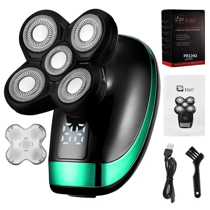 Afeitadora Eléctrica Recargable Para Hombres 5 Cabezas Flotantes Trimmer De Barba Nariz Oreja Cepillo De Rostro Razor Clipper 5 En 1 4D - 1