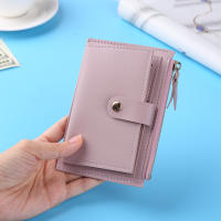 Cartera De Cuero Moda Para Mujer Mini Monedero Con Bolsillo Para Tarjetas Cierre De Cremallera Estilo Casual Colorido - details 1