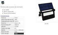 Minifoco Solar con sensor de movimiento potencia de 15W y flujo luminose de 1600lm. IP65 Electro DH - details 0