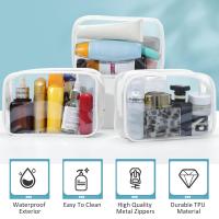 12 Piezas Bolsa de Cosméticos Transparent PVC with Cremallera Bolsa de Transporte de Artículos de Toque Transparente Bolsa de Maquillaje Cosmético Bolsa de Maquillaje Impermeable Estuche Organizador de Plástico de Vinilo para Baño de Vacaciones (Middle) - details 1