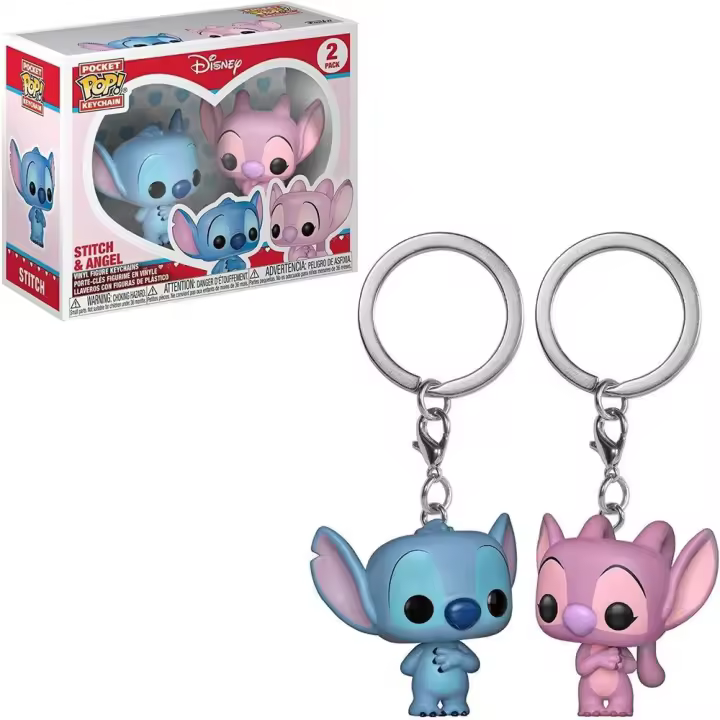 Blister llaveros Pocket POP Disney Stitch & AngelFigura  Coleccionable - Idea de Regalo- Mercancia Oficial - Juguetes para Niños y Adultos - Movies Fans - Muñeco para Coleccionistas y Exposición - 1
