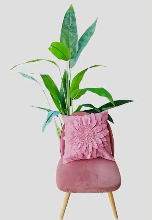 FUNDA DE COJIN 45*45 CON RELLENO INCLUIDO DE COLOR ROSADO - 1