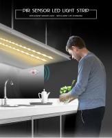 Tira De Luz LED Con Sensor De Movimiento DC 12V Impermeable Para Iluminación De Gabinetes De Cocina Y Dormitorios Adaptable Con Adaptador De Potencia US EU - details 0