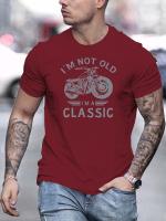 Camiseta De Algodón Puro 100% Para Hombre Verano Estampado Creativo Motocicleta Casual Suelta Oversized Cuello Redondo Manga Corta - details 4