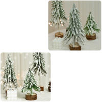 Mini Árbol De Navidad Con Pinales Enfrascados Decoración Para Escritorio Adorno Festivo Para Hogar Y Oficina Figura De Plástico - details 4