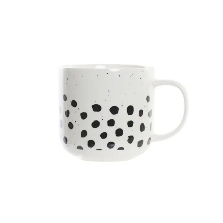 Taza de Gres 12,5 x 9 x 9 cm - Capacidad 420 ml - Diseño Multicolor - Apta para Lavavajillas y Microondas - Ideal para Café, Té y Bebidas Calientes - Resistente y Duradera - Perfecta para Uso Diario - 1