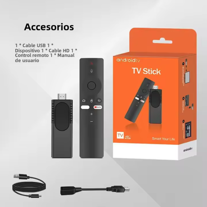 UTOCIN TV Stick 2024 U8 Android 10.0 4K HD Smart TV Con HDR Wifi BT5 2.4G 5G Voz Incluida Control Remoto Compatible Con HDMI - 1