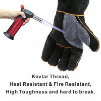 Guantes de cuero de Vaca resistentes al calor y al fuego para chimenea, Horno, Parrilla, Soldadura, manejo de animales - details 3