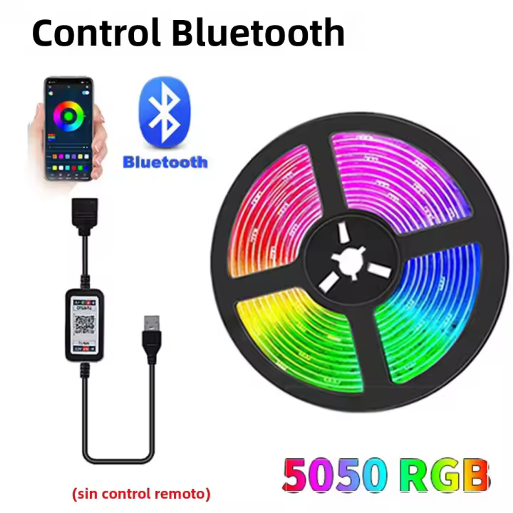 Tiras LED USB Bluetooth Control Por App Luzes LED RGB Para TV Fita Flexível 5050 Decoración De Habitación Luz De Funda Para TV - 1