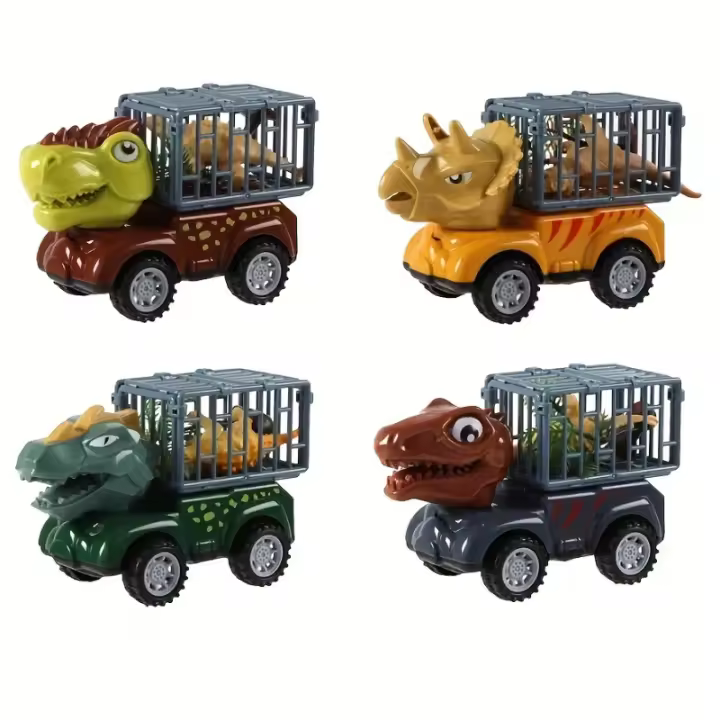 Camión De Dinosaurio Para Niños Juguete De Transporte De Dinosaurio Con Coches FrictionPowered Pull Back Playset Para Niños - 1