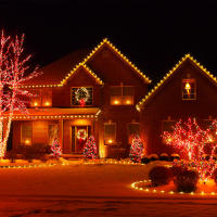 Cadena De Luces Solares De 100 LED Para Jardín Y Decoración De Navidad 12M 8 Modos Impermeable Naranja Luces De Hadas Art Decó - details 8
