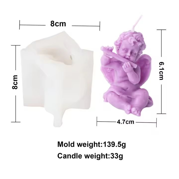Molde De Vela Ángel 3D Pequeño Molde De Resina Para Bebés Herramienta DIY Para La Creación De Decoraciones De Aromaterapia Y Sabão - 1