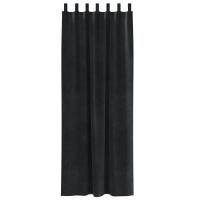 Cortinas Opacas vidaXL con Lazos de Colgar 2 pcs Terciopelo Negro - details 2