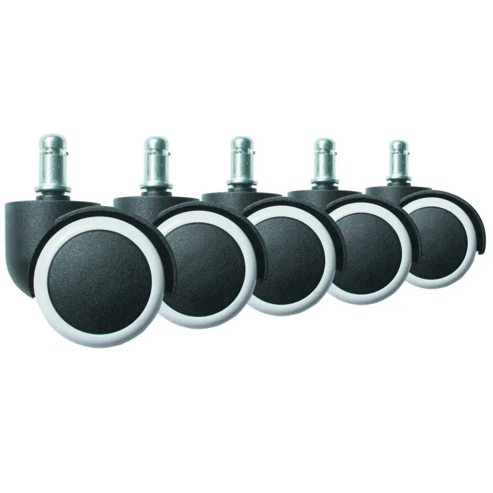 Ruedas de goma para sillas de oficina 5 piezas blancas - 1