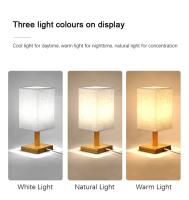 Lámpara De Mesa LED Estilo Chino Decorativo Luz Nocturna USB Dimmer Con Sombrilla De Tela Iluminación Para Dormitorio - details 2