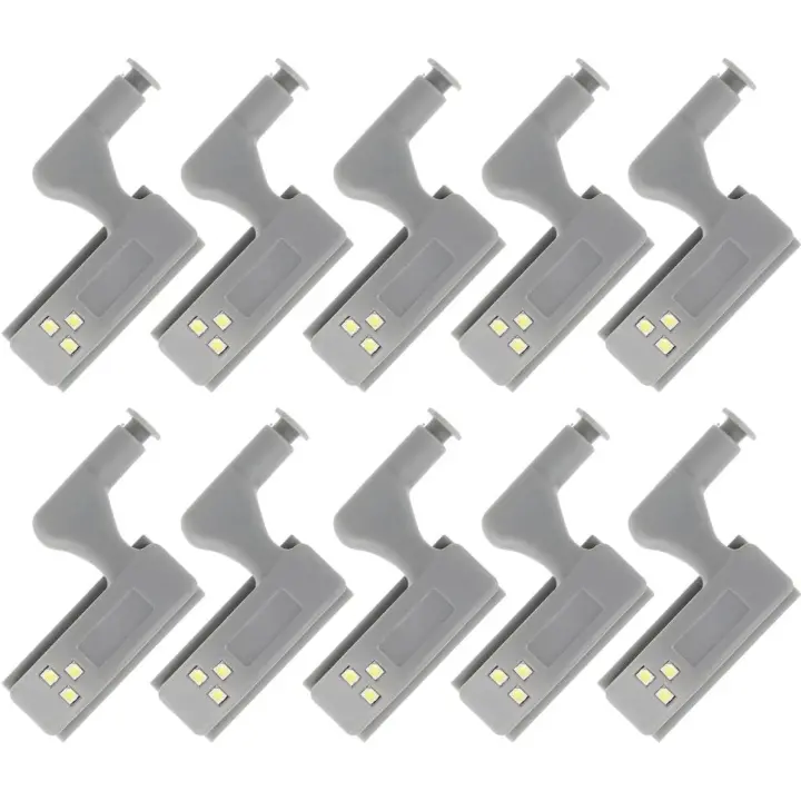 10 piezas de luz LED con sensor de bisagra universal para armarios, armarios, guardarropas, luces nocturnas - 1