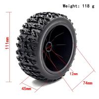 4pcs Neumáticos De Camión De Pista Corta 112mm 1/10 Con Rueda Y Hex 12mm Para Slash Arrma Senton HuanQi 727 Vkar 10sc Hpi Coche RC - details 6