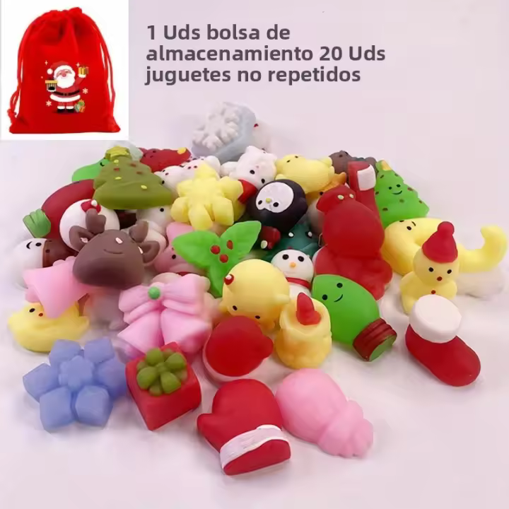 Juguete Mochi Squishies De Navidad 20 Piezas San Nicolás Y Muñeco De Nieve Juguetes De Alivio Del Estrés Para Niños Regalo De Navidad Para Clase - 1