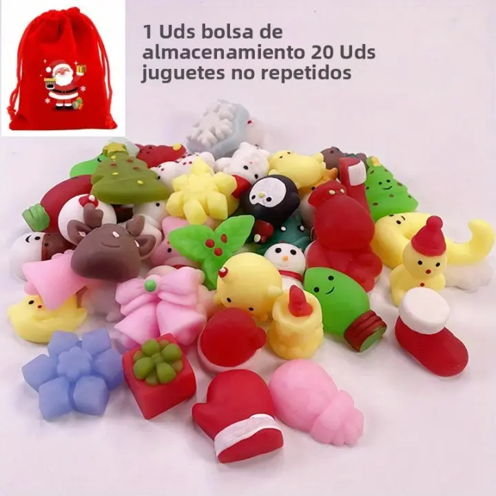 Juguete Mochi Squishies De Navidad 20 Piezas San Nicolás Y Muñeco De Nieve Juguetes De Alivio Del Estrés Para Niños Regalo De Navidad Para Clase - 1