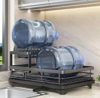 Estante De Secado De Platos Ajustable Con Borde De Drenaje Para Encimera De Cocina Y Almacenamiento Sobre El Grifo Organizador Con Portajuguetes Material De Acero Inoxidable Estilo Moderno - details 0