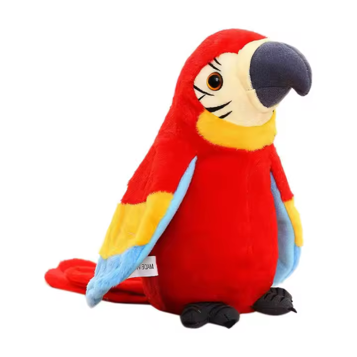 MAGIC SELECT Loro de Peluche Parlante Que Repite Sonidos y con Canciones en Varios Idiomas. Juguete Interactivo, Regalo para Niños y Bebés. Batería Recargable USB. - 1