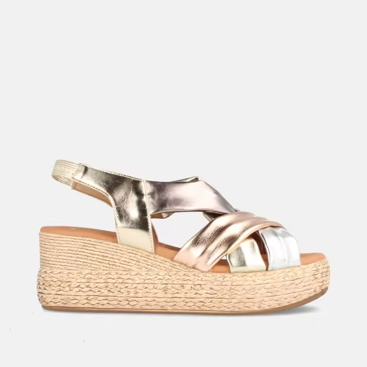 MARILA SHOES SANDALIAS PARA MUJER CON CUÑA ALTA COVADONGA MULTIMETAL - 1