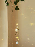 Colgante Boho Catcher De Cristal Hecho a Mano Con Cadena Dorada Para Decoración De Ventana Pared O Jardín Campanas De Viento - details 10