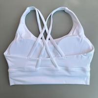 Sudadera Deportiva De Mujer En Color Sólido Con Espalda Cruzada Suave Fitness Yoga Vestido De Gimnasio De Alta Resistencia Con Almohadillas De Pecho Push up - details 22