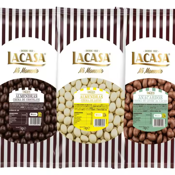 Lacasa Pack 3kg de bolas: Almendra con chocolate Negro,Almendra con chocolate Blanco,Anacardo leche - 1