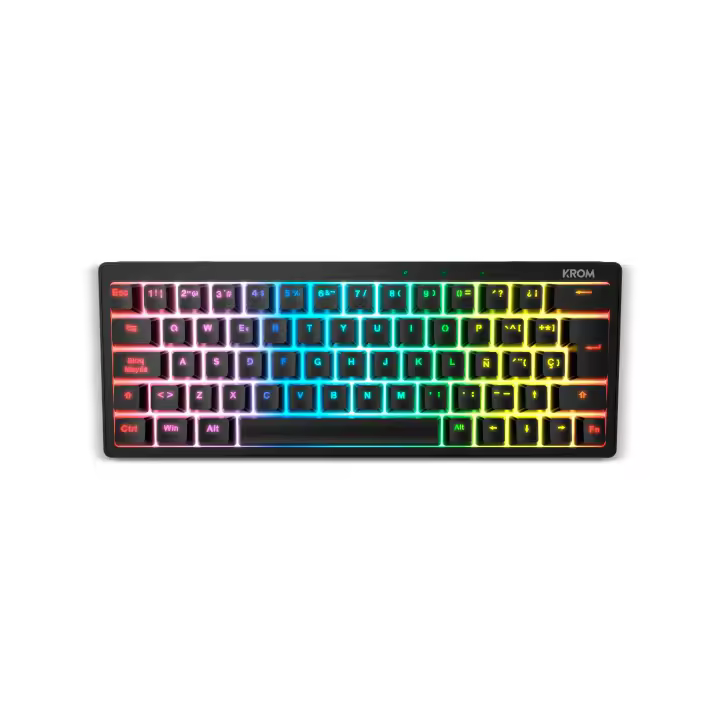 KROM KREATOR - Teclado Gaming mecánico, teclas retroilumniadas RGB con 20 efectos, switches Intercambiables, antighosting, compatible con Windows, Mac y Android, layout español, color negro - 1