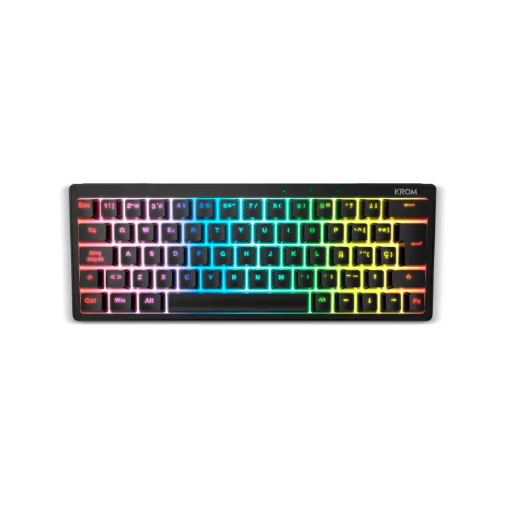 KROM KREATOR - Teclado Gaming mecánico, teclas retroilumniadas RGB con 20 efectos, switches Intercambiables, antighosting, compatible con Windows, Mac y Android, layout español, color negro - 1