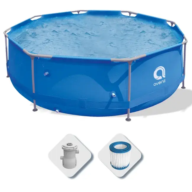 YUMO HOUSE-Piscina desmontable tubular Avenli Frame 300cm x 76cm con depuradora, Montaje fácil en 30minutos / Piscina desmuntable tubular Avenli Frame 300cm x 76cm amb depuradora - 1