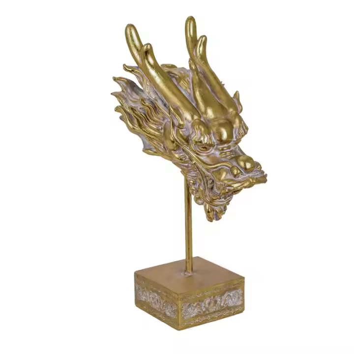 SIGNES GRIMALT Signes Grimalt By SIGRIS - Figura de Animal Adorno Dragón Dorado de Resina | Decoración de Salón Original - 1