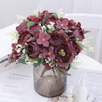Flores Artificiales De Seda Peonia Y Hydrangea Para Boda Fiesta Vaso Decoración De Hogar Accesorios De Mesa Navidad Guirnalda Scrapbook - details 6