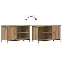 Cabinet de TV vidaXL de roble artesanal 80x40x50 cm de madera procesada y acero - details 6