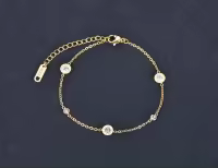 Pulsera De Cadenas Y Enlaces Lokaer Clásica Con Numeros Romanos Y Circonita Zirconia Para Mujer En Acero Titánico Joyería Charms B18019 - details 3