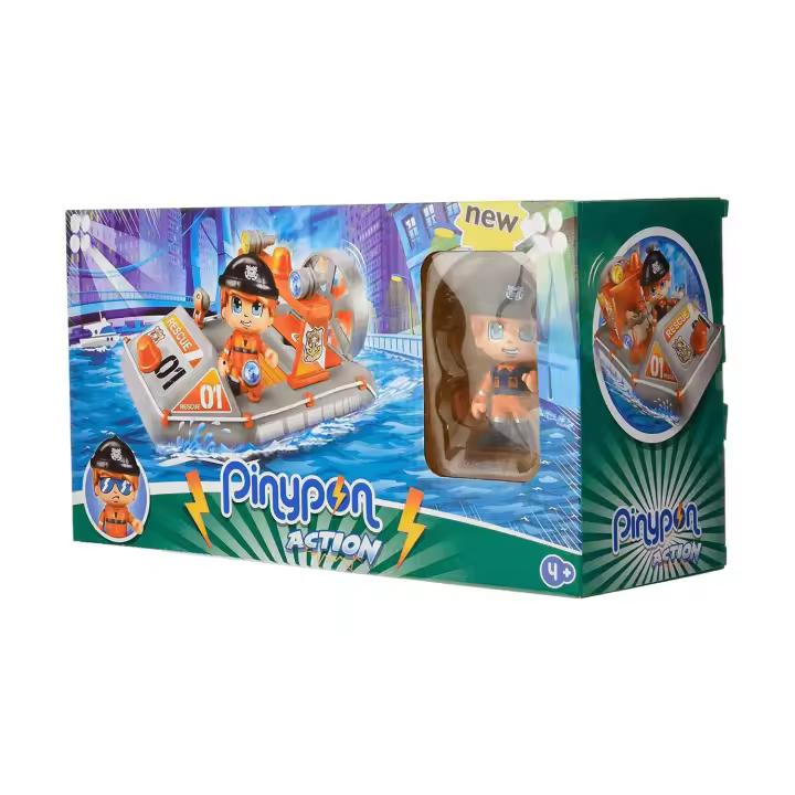 Pinypon Action- Lancha de Rescate de Policía con 1 Figurita,+ 4 años Famosa 700015050 - 1