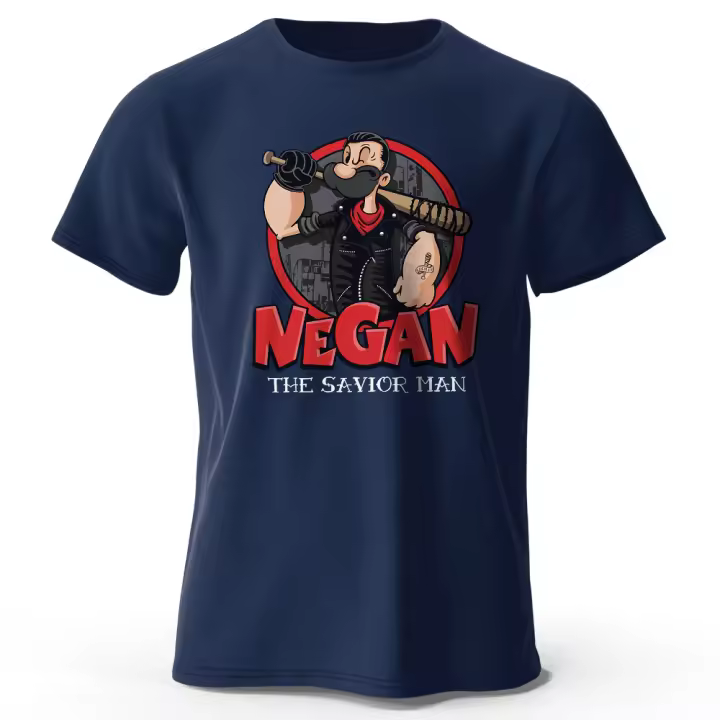Camiseta De Algodón 100% Para Hombre Talla Grande Con Estampado De Negan the Savior Casual Camiseta Gráfica Para El Verano - 1