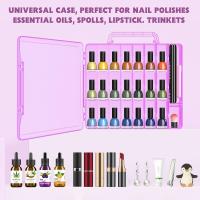 Organizador Portátil De Esmaltes De Uñas Con Doble Lado Y 6 Divisores Ajustables Almacenamiento Para 48 Botellas Transparente - details 14