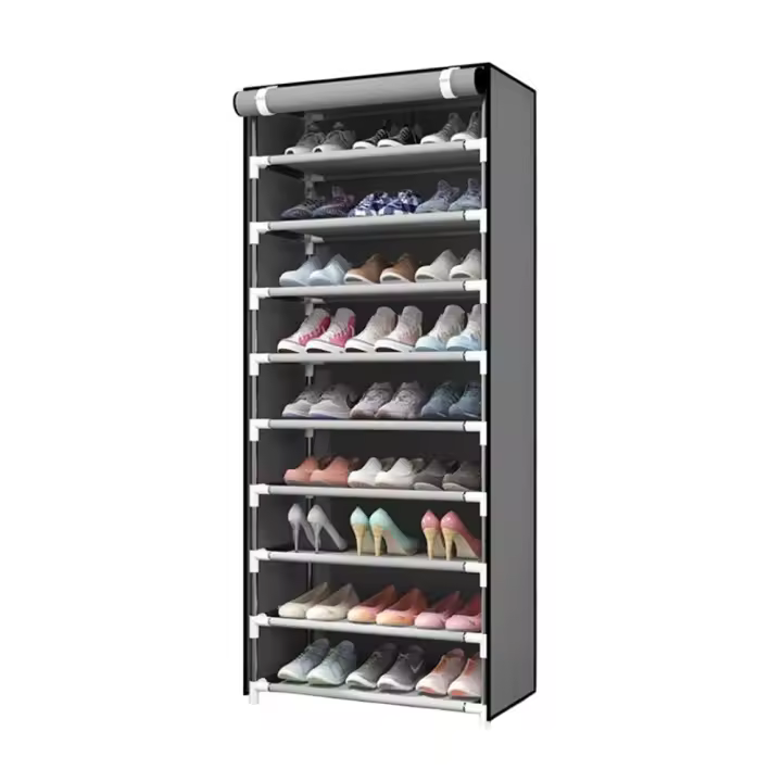 Zapatero con cubierta de tela, estantes Organizadores de calzado de 4 - 10 niveles, amario estante organizador de zapatos, PARA 9 -27PARES ZAPATOS - 1