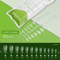Set De Uñas Postizas De Acrílico Transparentes Fully 120pcs/bag Tamaño Mixto Para Ballet Y Ocasiones Especiales - details 15