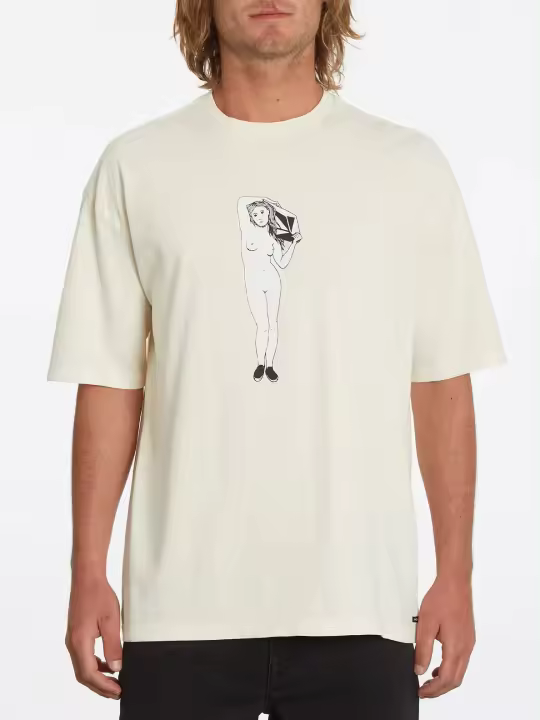 Camiseta Volcom Binik SST para Hombre Blanca y Gris de Manga Corta - 1