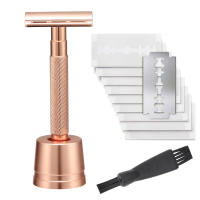 Afeitadora De Seguridad Con Doble Faja Larga Mango Acero Inoxidable Cuchillas Tradicional 3 Piezas Reduce La Picazón Suave Para Hombre - details 7