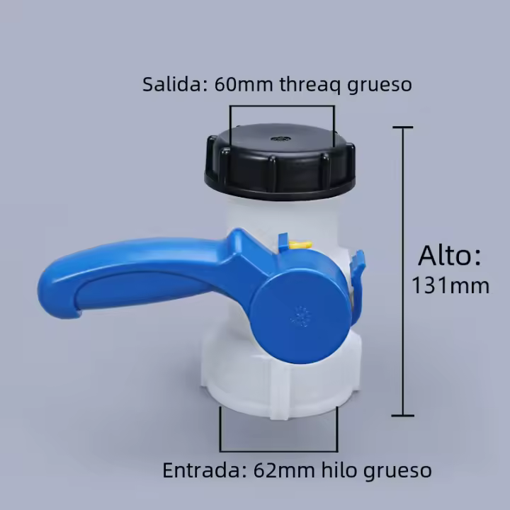Válvula De Mariposa Gruesa DN40 DN50 Conector De Tanque IBC 1000L Adaptador De Camión Jardín Herramienta De Control De Salida De Contenedor - 1