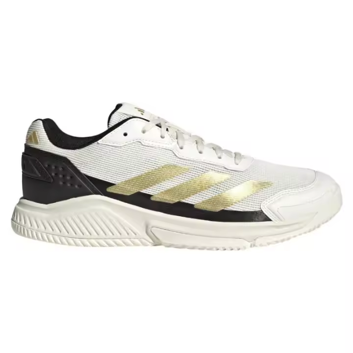 Zapatillas Adidas Courtquick Padel Blanco Oro Negro - 1