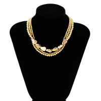 Collar Corto KunJoe Multicapa Color Oro Con Cuentas Irregulares Y Cadena Clavicular Para Mujer Joyería De Moda Nueva Geométrica Clásica Para Fiesta - details 1