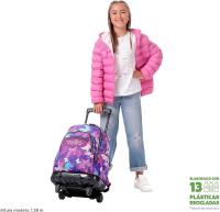 TOTTO Mochila Escolar con Ruedas Renglones – Estampado Star Butterfly Glitter | 26,21L | Porta PC 14” | Ruedas Reforzadas | Manija Telescópica | Eco RPET | Correas en S | Ergonomía y Estilo para el Día a Día - details 0